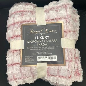 New micromink/ Sherpa throw Royal Luxe